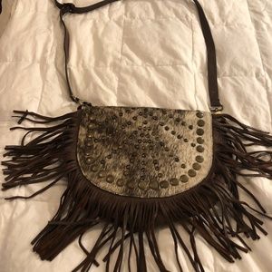 Nashville Leather & Fur Fringe Purse